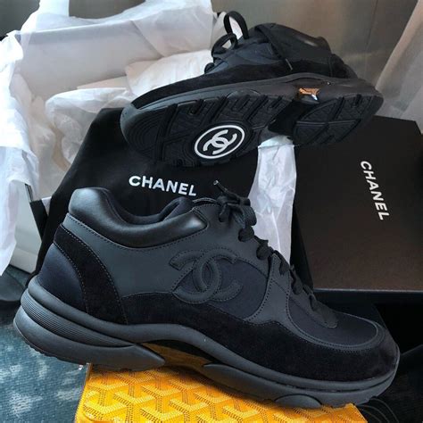 mens black chanel trainers|Chanel trainers selfridges.